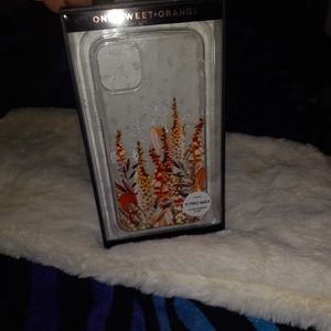 🤑NIB One Sweet Orange Iphone 11 Max Pro Clear Rubber Case